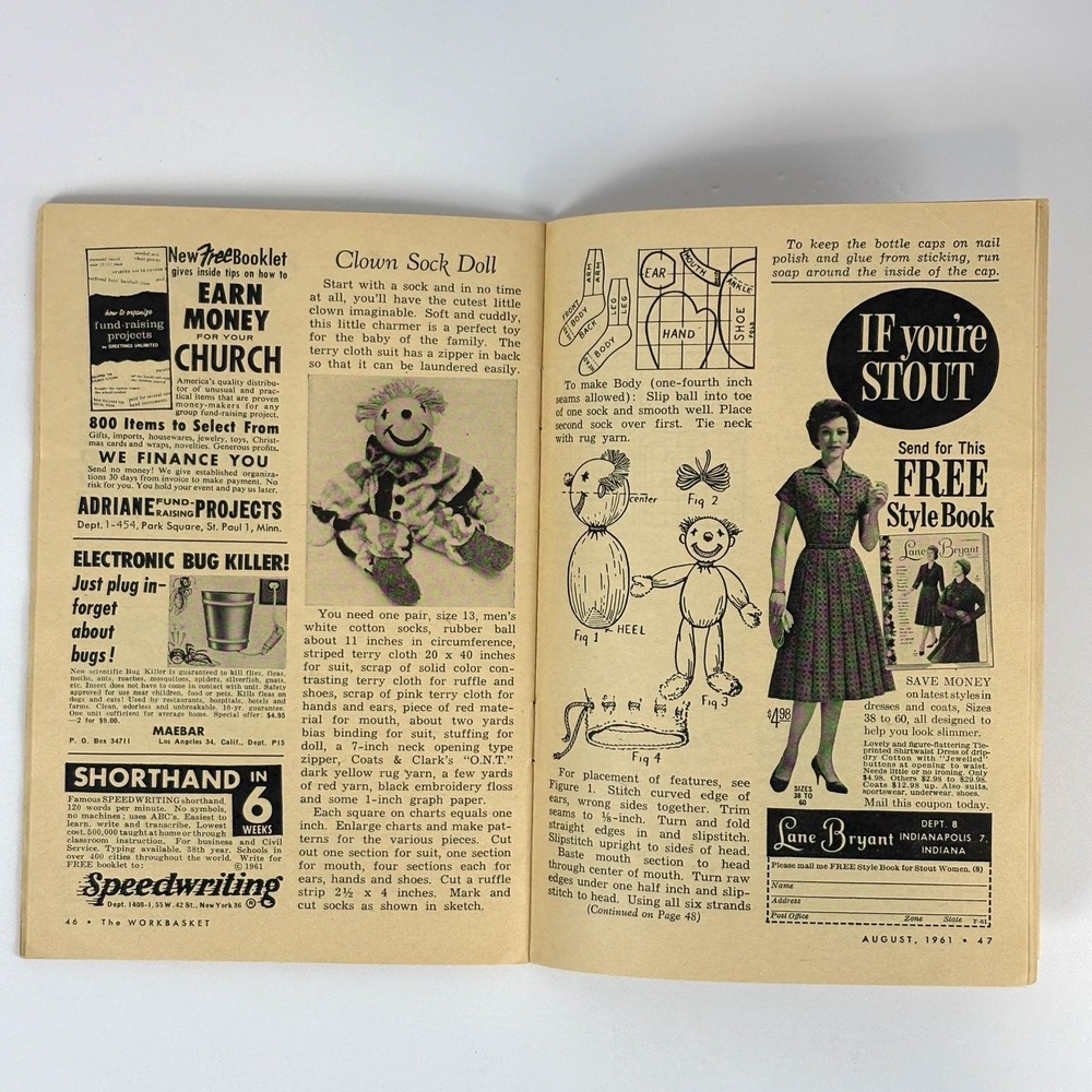 1961 The Workbasket Magazine Vol 26 Lot of 12 Retro Knitting Crochet Patterns - Picture 7 of 8
